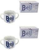 2 x Baby Boy Cups - Laura Darrington Designer Gift for Twin Baby Boys