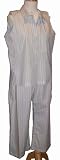 Sleeveless Cotton Pj Womens Pajama - Blue and White Stripe - Sizes SML