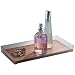 InterDesign Formbu Vanity Tray, Clear, Natural Bamboo