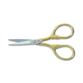 Gingher G-LT 3-1/2-Inch Gold-Handled Lion's Tail Embroidery Scissors