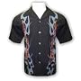 Flaming 8 embroidered biker shirt, Dragonfly