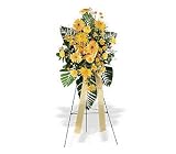 Sympathy Yellow Carnations and Gerbera Flowers Brighter Blessings Spray