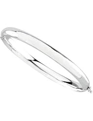 14K White Gold Hinged Bangle Bracelet - 6.5mm