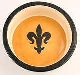 Melia Fleur-De-Lis Design Ceramic Dog Bowl-LARGE