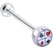 PLAYING CARD SUITS Logo Barbell Tongue Ring