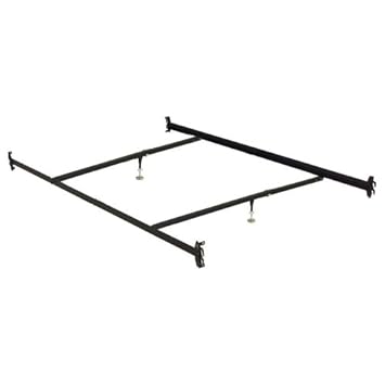 Hospitality Bed Queen Size Hook-On Steel Bed Rails With Two Center Supports