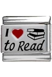 I Heart to Read Red Heart Laser Italian Charm