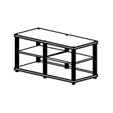 SALAMANDER DESIGNS SN20 M/B SYNERGY TWIN20 SERIES 3-SHELF TV AND AUDIO/VIDEO STAND W/ MAPLE WOOD BASE AND TOP, BLACK SHELVES AND SATIN BLACK TUBES