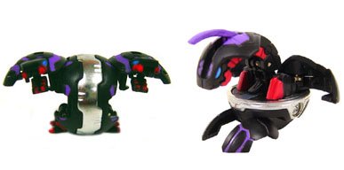 Bakugan Loose Metal Black Evolution Hydranoid + Black Evolution Dragonoid bat...