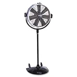 20-inch Three-Speed CVT Performance Pedestal Fan, Metal/Plastic, Black