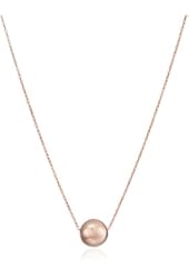 14k Yellow Gold Bead Pendant Necklace,18"
