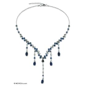 Lapis lazuli choker, 'Blue Empress' by 