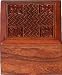 Jewelry Box Wood Carving Hand Engraved Antiqued Finish Indian Style 3 inches x 3 inches x 2.25 inches (wc221)