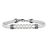 Honora Baby Pearl and White Leather Bracelet