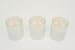 3-pc Frosted White Beads and Swirls - Tealight Votive Holders with Battery Operated Flickering Tealights