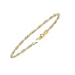 14K Two-Tone Gold Twisted Two-Strand Chain Bracelet - 7 inches