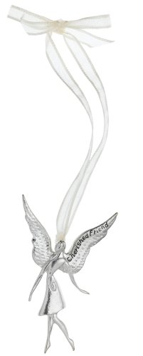 Serenity Cherished Friend Angel Mini Ornament/Lapel Pin, Pewter