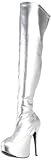 Pleaser Women's Teeze-3000/SSPU Boot,Silver Stretch Polyurethane,10 M US