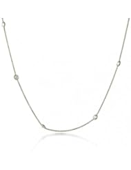 Bling Jewelry 14K White Gold Classic CZ by the Inch Necklace