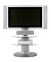 BDI Vista 9960, Flat Panel TV Stand with Glass Shelves - Silver
