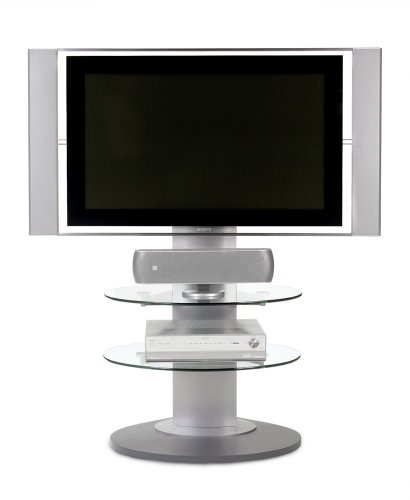BDI Vista 9960, Flat Panel TV Stand with Glass Shelves - Silver BDI Vista 9960, Flat Panel TV Stand with Glass Shelves - Silver