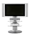BDI Vista 9960, Flat Panel TV Stand with Glass Shelves - Silver