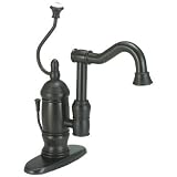 Belle Foret N32507 Deck Mount Bathroom Faucet with Extended Spout and Spiral Handle Finish: Oil Rubbed Bronze