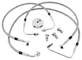 Harley Clear Coated Stainless Braided DOT Front Brake Line Kit for 1994-2007 Harley Road King & Road Glide Models (+2 Over Stock Length)