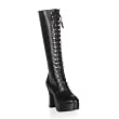 4 Inch Sexy Knee High Boots Chunky Heel Platform Lace Up Boot