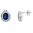 14K White Gold Sapphire and Diamond Earrings