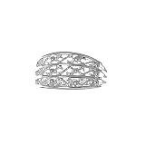 Sterling Silver Three Row Filagree Band Toe Ring
