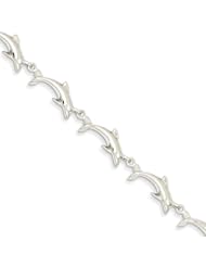 14k White Gold Dolphin Bracelet