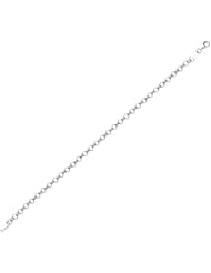 Silver Rhodium Plated 08" 5.1mm Polish Oval Cable Link Charm Bracelet With Pear Shape Clasp