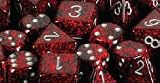 CHESSEX 25144 - 10er-Würfelset W10 (0 bis 9) gesprenkelt Silver Volcano