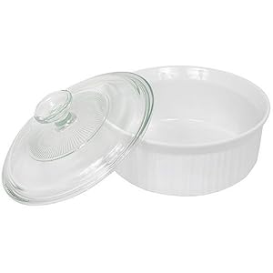 CorningWare French White 1-1 2-Quart Covered Round Dish by CorningWare