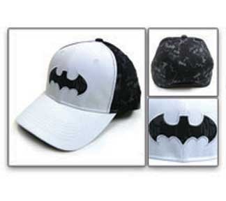  Batman: Bat Symbol White and Black Cap