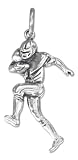 STERLING SILVER ANTIQUED RUNNING FOOTBALL PLAYER CHARM
