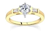 0.9 CT PEAR DIAMOND 18K WHITE GOLD RING NEW