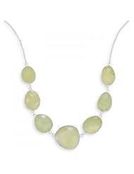 MMA Silver - 18 inch+2 inch Prehnite Necklace
