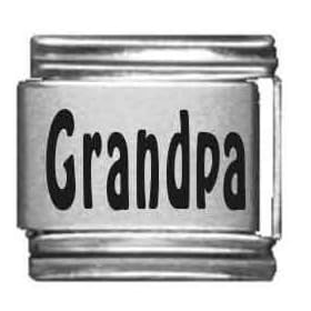 Grandpa Laser Italian Charm: Jewelry