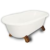 American Bath Factory B1-3700-BB-DM7-M2-45-OC Madeline Double Ended Clawfoot Bathtub in Bisque, Arma