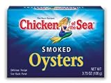 SMOKED OYSTERS IN WATER, 18 pack of 3.75 oz cans