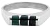 Sterling Silver Striped Malachite Ring size 7