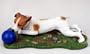 Jack Russell Sm Coat Brn/wh with ball MyDog Figurine