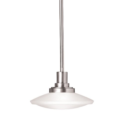 Kichler Lighting 2655NI Structures Halogen Mini Pendant, Brushed Nickel with Satin-Etched Glass