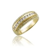 18k Gold White and Yellow Diamond Anniversary Ring/ Band Size 7 0.50 carat