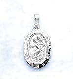 Saint Christopher Medal In 14kt White Gold