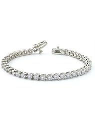 6.00 ct Ladys Round Cut Diamond Tennis Bracelet In 14 Karat White Gold