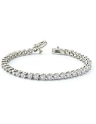 5.50 ct Ladys Round Cut Diamond Tennis Bracelet In 14 Karat White Gold