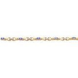 14K Gold 1.82cttw Diamond & Tanzanite Bracelet 7.25"